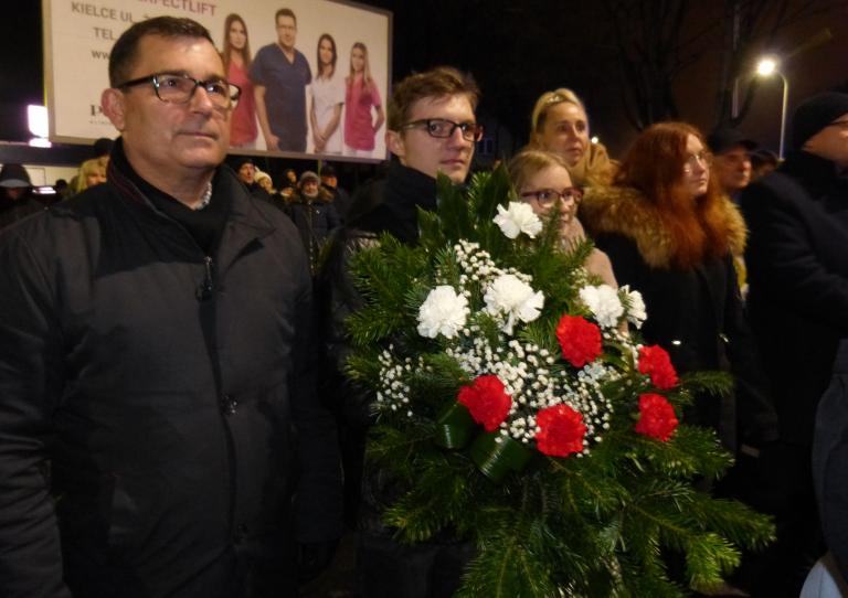 Uroczystości 160. Rocznicy Wybuchu Powstania Styczniowego przed nowym pomnikiem na kieleckim Białogonie