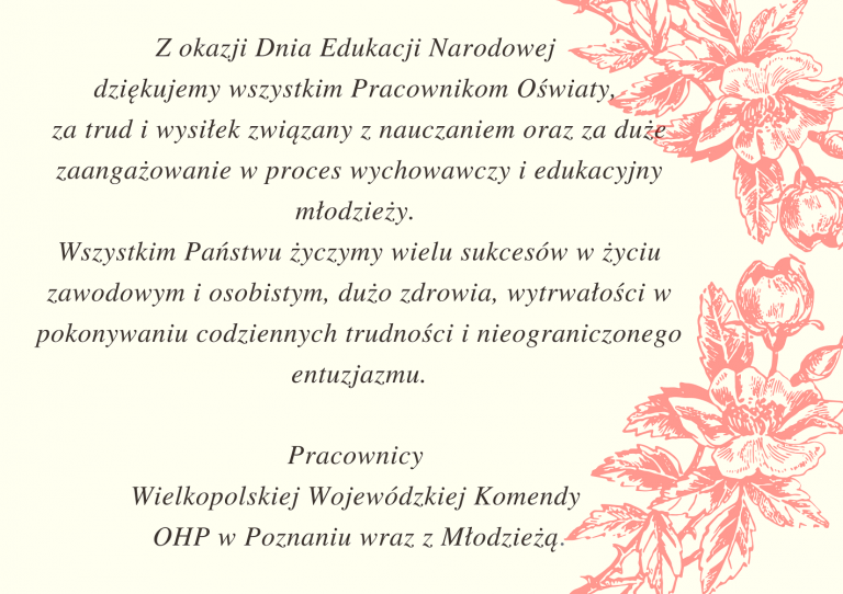 Życzenia Wielkopolskiego Wojewódzkiego Komendanta OHP