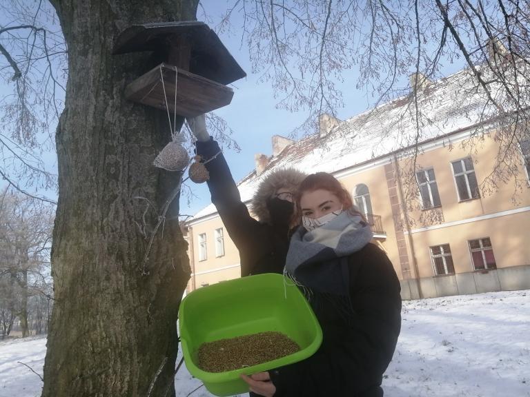 Dokarmiamy ptaki w Ośrodku Szkolenia i Wychowania w Niechanowie