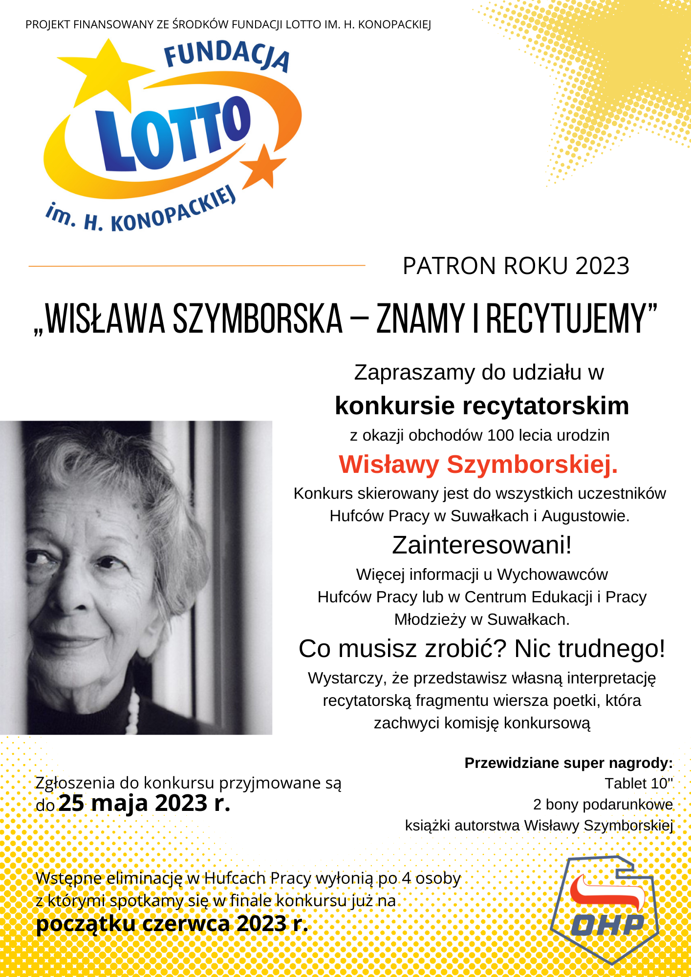 Suwałki: Start projektu - „Wisława Szymborska – znamy i recytujemy”